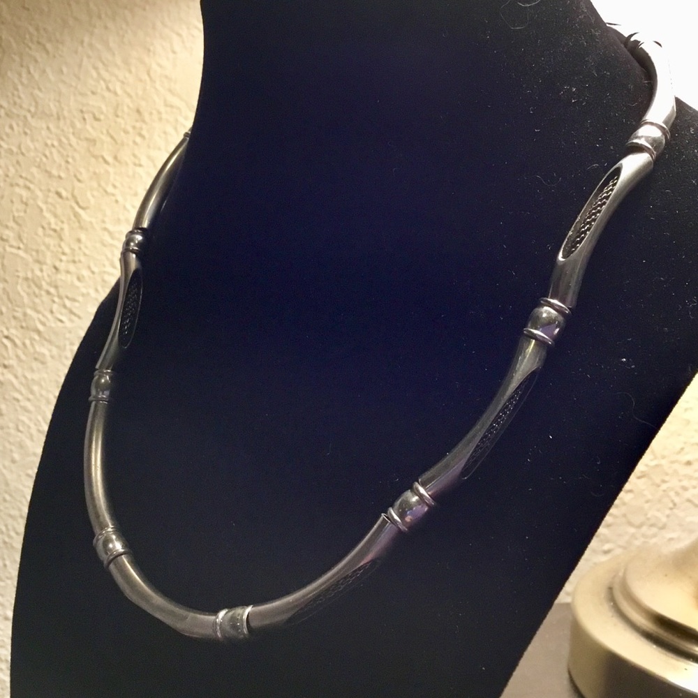 Necklace with Mesh Peek-Throughs